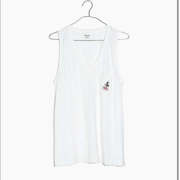 MADEWELL cherry embroidered whisper cotton tank - Picture 3 of 8